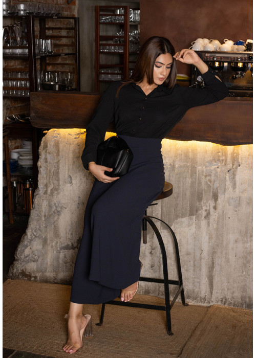 LISA LONG SLEEVE BLACK BLOUSE